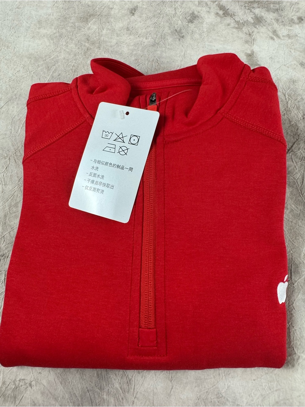 Apple Men's Red Quarter-Zip Pullover NWT